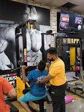Personal training session at the gym